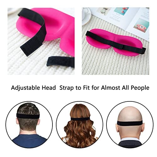 VIKSAUN 4 Pack Blackout Sleep & Eye Mask 3D Contoured Design for Deep Sleeping Sleeping Mask for Travel Nap Yoga Straps for Comfort & Adjustability, Eye Cover for Sleeping Unisex (4 Pack) — view 5