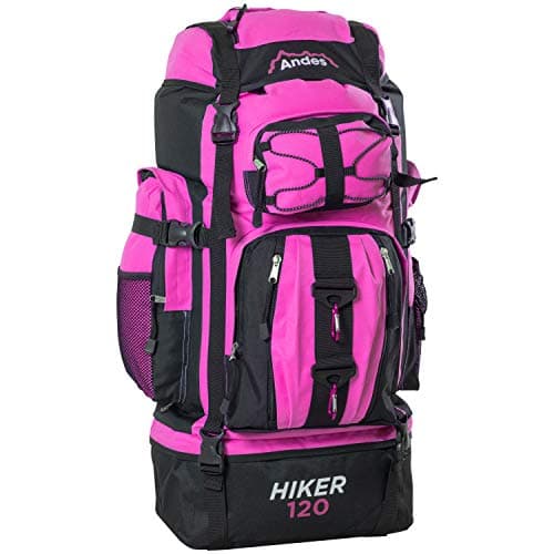 Andes Adtrek Pink 120L Hiker Backpack Extra Large Hiking/Camping Luggage Rucksack