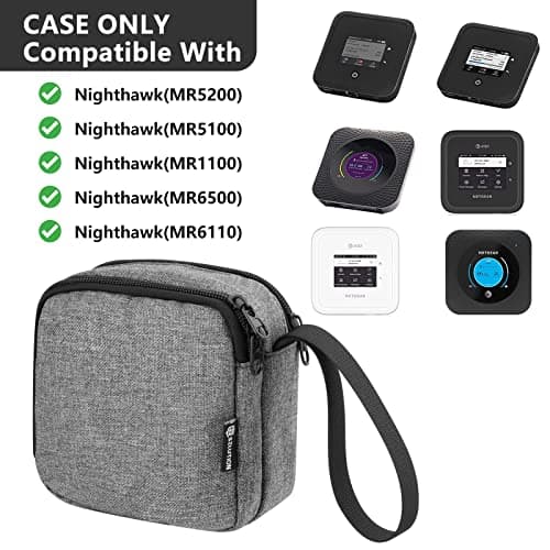 CaSZLUTION Travel Case Replacement for NETGEAR Nighthawk M5 5G Mobile Hotspot with WiFi 6 (MR5200, MR5100)/ M6 (MR6110)/ M6 Pro (MR6500)/ Mobile Hotspot 4G LTE Router MR1100 Storage Bag - Case Only — view 3