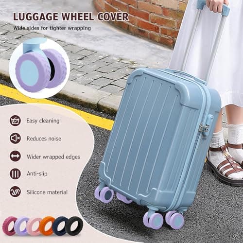 Luggage Wheel Covers, Anti Dust & Scratch, For 2-2.4" wheels - Purple — view 3
