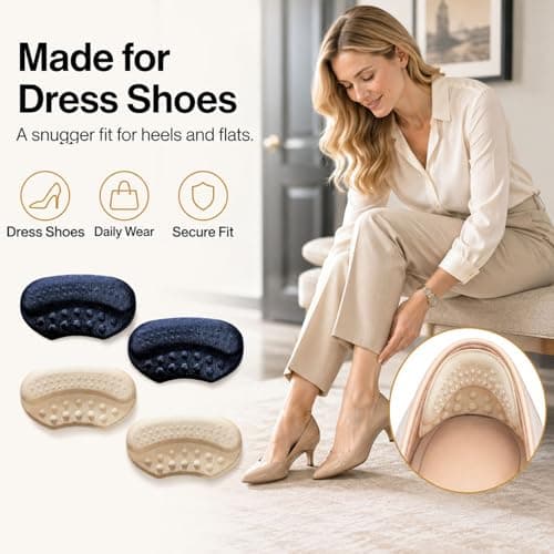 4 Pairs Self-Adhesive Anti-Slip Heel Cushion Pads for Oversized Shoes — view 5