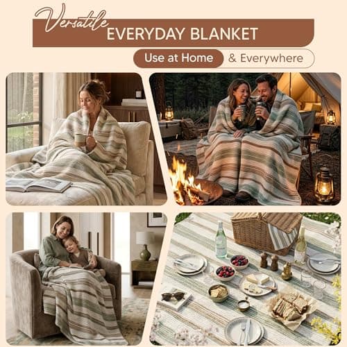 Rugs Haven Evium Bed Throw Cotton Blanket, Luxury Soft & Breathable Lightweight Reversible Bedspread Large Throws for Sofa Settee Couch (Double (150 x 200 cm) — view 6