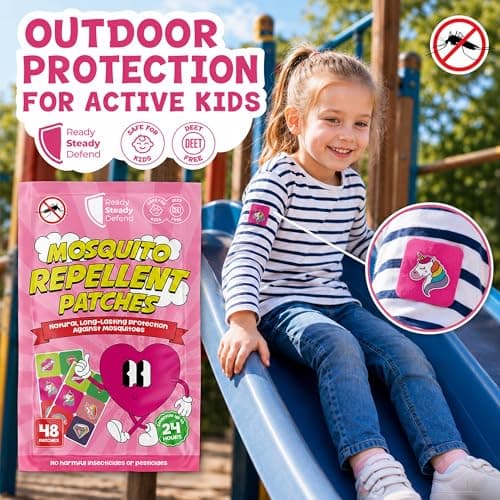 Mosquito Patches - Pack of 48, DEET-Free Mosquito Repellent for Kids, Long-Lasting Protection, Safe Alternative to Spray, Holiday Essentials for Kids, Perfect for Indoor & Outdoor Use - Girls Patches — view 3