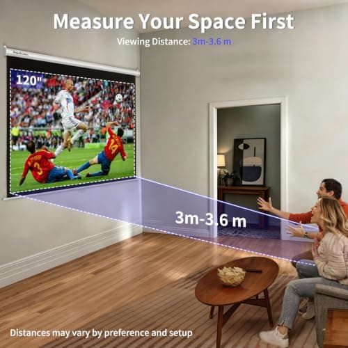 MageScreen 120 Inch 16:9 Manual Pull Down Projector Screen HD 4K — view 6