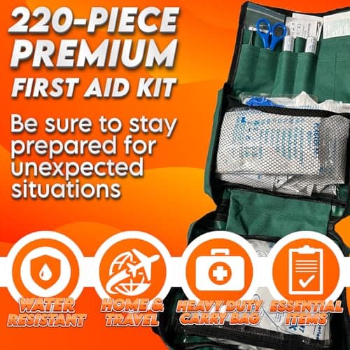Xtremeauto 212 Piece Premium First Aid Kit - Jumbo First-Aid Kit Includes Eyewash, X2 Ice Packs, Emergency Medical Kits with Plasters & Essentials for Home, Office, Car, Sports, Camping, Business — view 5