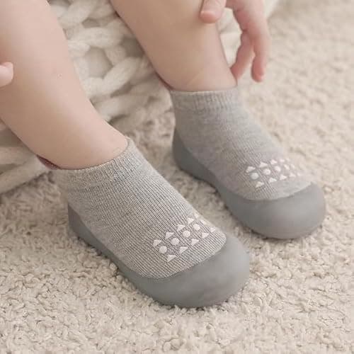 Bearbay Baby Walking Sock Shoes Infant Non-Slip Breathable Slippers with Soft Rubber Sole Baby Boys Girls Sneakers,22/23 — view 2