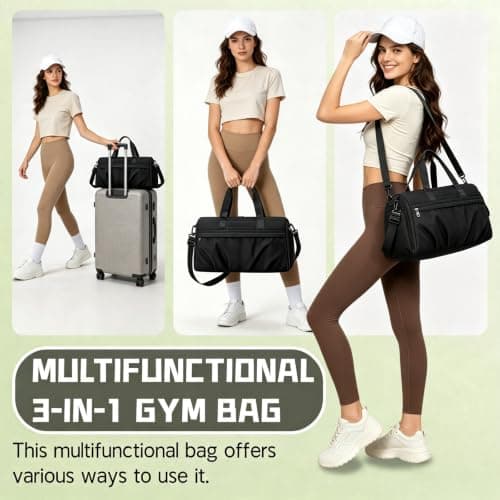 Cycayit Gym Bag with Shoe Compartment, 45 cm, Black — view 5