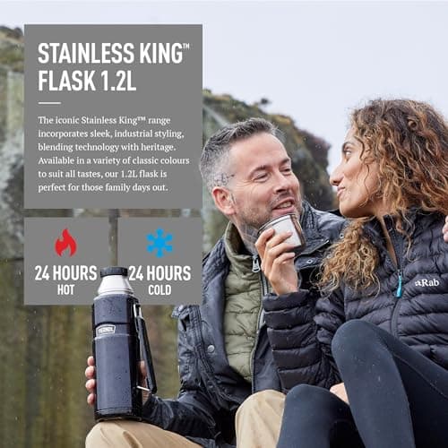Thermos Stainless King Gun Metal Drinks Flask (1.2L) 24h Hot | 24h Cold — view 2