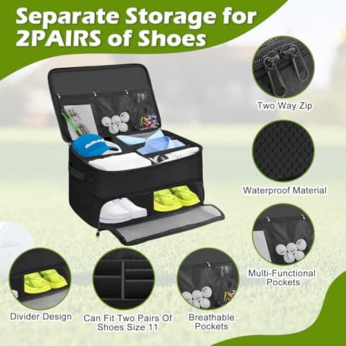 ToKinCen Golf Trunk Organizer Travel Bag Car Golf Accessories Storage Bag Men's Golf Gear Locker Shoe Organizer Bag Storage Car Trunk Organizer Ideal for Golf Enthusiasts Gifts — view 3