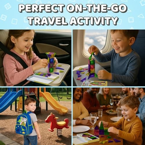 Science Kidz 40-Piece Mini Magnetic Tiles Travel Set With Storage Tin — view 3