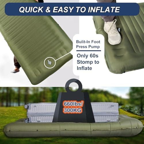 Origem 14cm Self Inflating Camping Mat Sleeping Pad with Built-in Foot pump — view 4