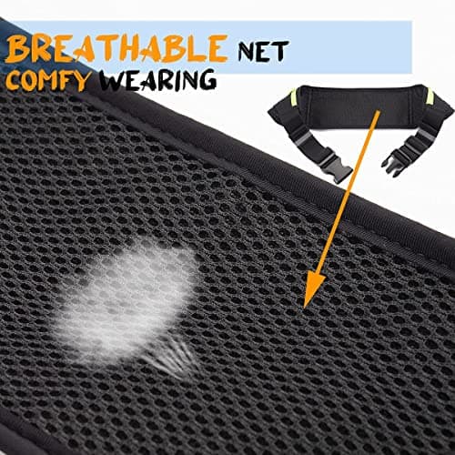 LocoJoy Best Comfortable Running Belts with Reflective Strip that Fit All Phone Models and Fit All Waist Sizes for Running, Workouts, Cycling, Travelling Money Belt & More,Black — view 3