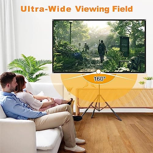 2025 Upgraded Fiberglass Projector Screen with Tripod - 80” 4K HD Quick Installation Projection Screen, Portable, 16:9 Foldable Wrinkle-Free - Perfect for Home Cinema, Studios, Yards, Travel — view 6
