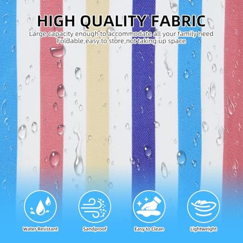 COVVY Beach Bag, Extra Large Women Tote Bag with Zipper Closure, Waterproof Phone Case,Bottle Opener, Multiple Pockets, Water Resistant Sandproof Foldable Lightweight Shoulder Bag for Vacation,Travel — view 6