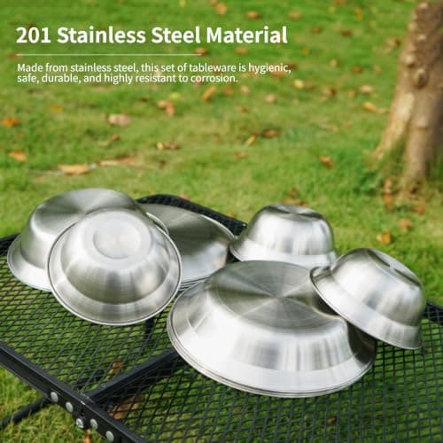 Camping Mess Kit 12 Piece Stainless Steel With Carry Bag — view 5