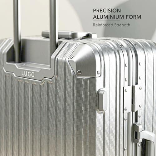 LUGG Solo Explorer 20 Inch Cabin Suitcase with Protection Cover - Alluminium Hard Frame Trolley, 37L Lightweight Travel Luggage, 360° Spinner Wheels, TSA Lock, Scratch & Water Resistant (55x38x22cm) — view 6