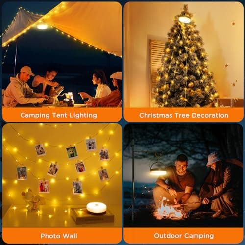 Famgoods Camping String Lights, 32.8Ft, USB Rechargeable — view 6