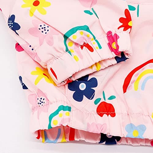 Bluesaly Baby Girls Jackets Hooded Toddler Outwear Kids Flowers Pink Coat — view 5