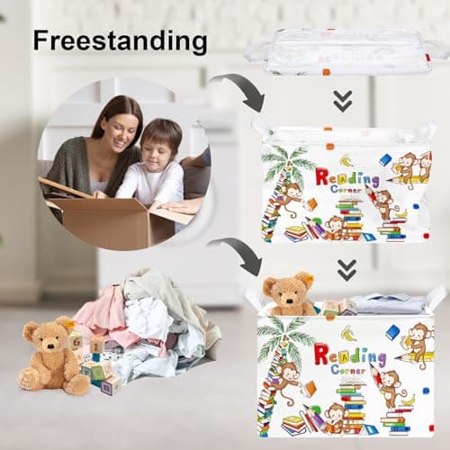 Clastyle 36L Kids Laundry Basket Learning Clothes Toys Storage Box — view 3