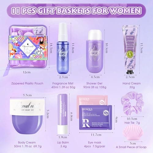 Gifts for Women Skincare set 12 Pcs,Fragrance Mist,Body Cream,Shower Gel,Hand Cream,Lip Balm,Eye Mask,Soap,Hair Tie,Vegan and Cruelty-Free,Travel Friendly Hydration Kit — view 2