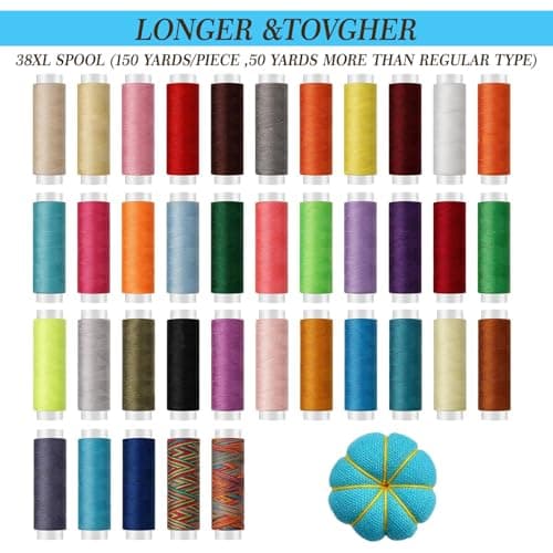 Sewing Kit ,205 Pcs Premium Large Sewing Supplies with PU Case,38 XL Thread Spools, 42 Needles,Scissors,Thimble,Suitable for Traveller,Adults,Kids,Beginner,Emergency,DIY and Home Button Repair Kit — view 4