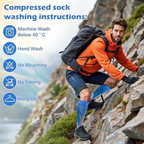 FEISIGE 3 Pairs Compression Socks, 20-30 mmHg Circulation Support - Ideal Compression Stockings for Running, Nursing, Flight, and Travel - Knee-High Varicose Veins Socks (Size: L/XL) — view 5