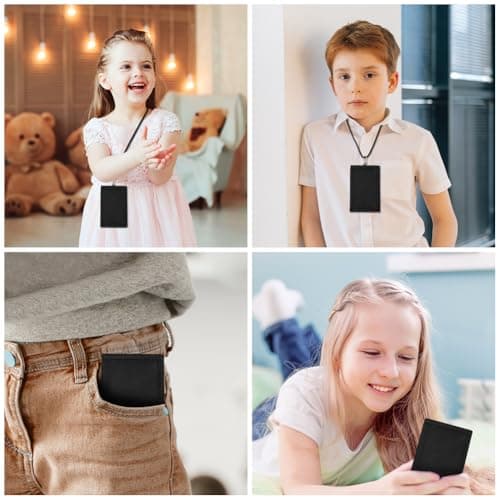 Aucuu Kids Wallet, Cartoon Waterproof Wallet, Trifold Wallets with Coin Pocket Zippered, with Card Slots Lanyard, with Chain, Travel Document Wallets for Teenagers Boys Girls(Black) — view 5