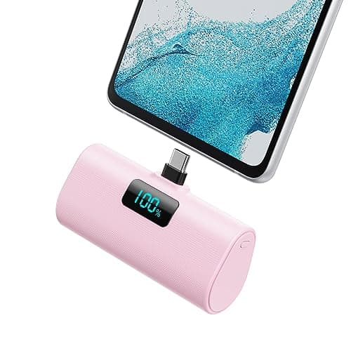Power Bank Portable Charger for iPhone, Upgraded 5200mAh PD USB C Fast Charging Battery Pack, Ultra-Compact Powerbank Compatible with iPhone 17/16/15 Series, Samsung S25/24 Series, Huawei etc-Pink