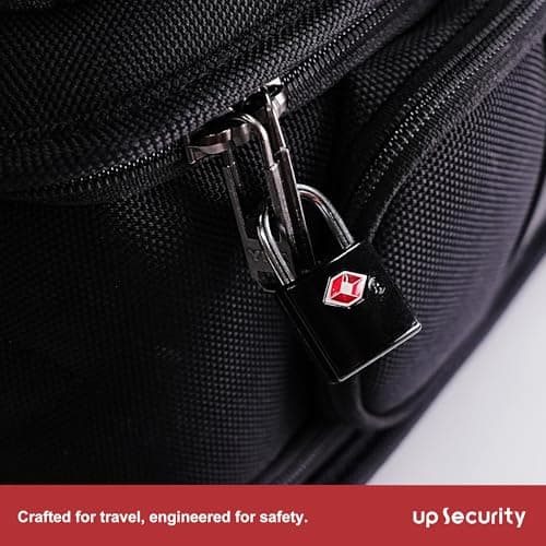 UP Security TSA Locks for Luggage with Keys, Travel Luggage Locks TSA Approved 4 Pack, Small Padlock with Key, Keyed Alike Mini Padlock for Suitcase, Backpack, Bag (Black) — view 6