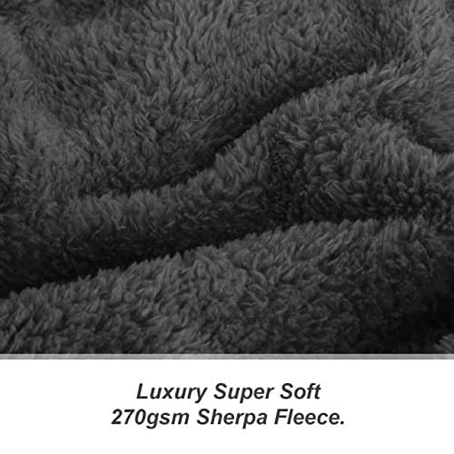 Snug Rug Special Edition Luxury Grey Blanket Sherpa Fleece Blankets Soft Throw 127 x 178cm (50" x 70") Slate Grey — view 3
