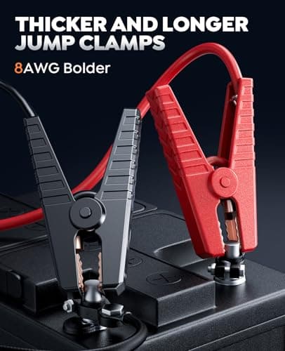 7000A Jump Starter Power Pack, TREKURE 12V Car Battery Booster Jump Starter (Up to ALL Gas/ 12L Diesel), Portable Car Jump Starter Power Bank with Light, Battery Booster with Jump Leads, Fast Charge — view 6