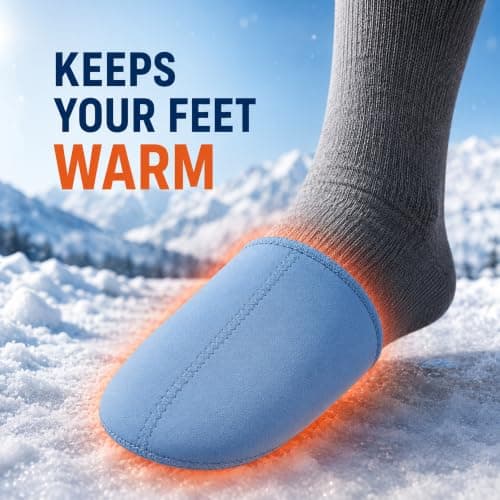 2 Pairs 3mm Neoprene Toe Warmers, L Size Blue Toe Covers Toe Warmer Booties — view 4