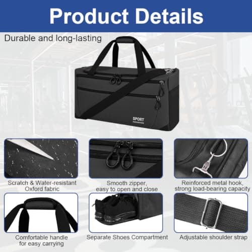 OSDUE 40L Sports Duffle Bag,Lightweight Weekend Overnight Bag for Women Men — view 3