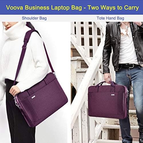 Voova Laptop Bag Case 17 17.3 Inch Computer Sleeve Messenger Bag, Purple — view 2
