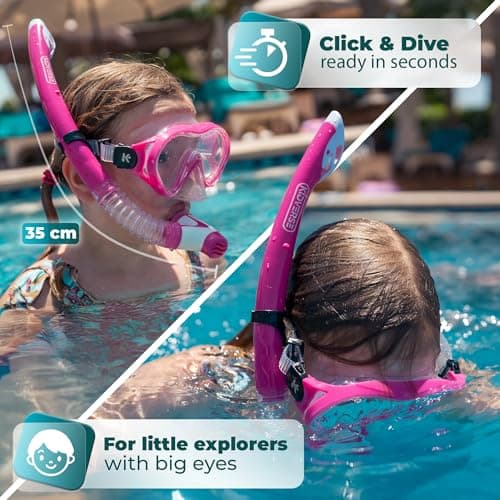 KIDVERSE Kids snorkel mask age 5 to 15 - Snorkel mask kids - Diving goggles with fabric or silicone strap - Snorkelmask set — view 4