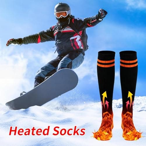 Heated Socks for Men Quick Heating Long Lasting Thermal Washable Adults — view 2