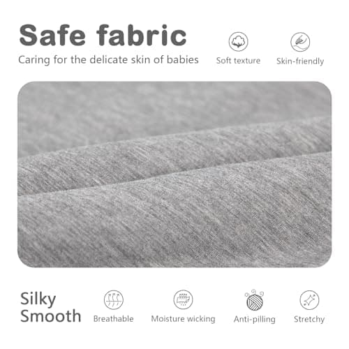 Mosebears Baby Sleeping Bag 2.5 Tog,bamboo Wniter Sleeping Bag Toddler Wearable Blanket for Infant Toddler,Super soft and warm(Grey,6-18 months) — view 3