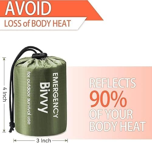 Deecam Emergency Sleeping Bag 4 Pack, Mylar Thermal Bivvy Bag for Camping — view 2