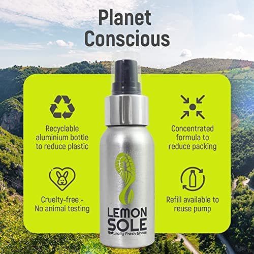 Lemon Sole Natural Shoe Freshener & Deodoriser with 6 Powerful Essential Oils for Long-Term Odour Control, Great for Sports, Fresh Lemon Scent. Lemon Fresh shoes every day. — view 5