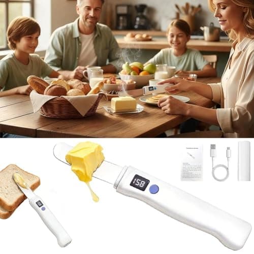 Cordless Heated Butter Knife, Rechargeable USB Warming Knife, Smart LED Display Electric Butter Spreader, Softens Hard & Frozen ButterCoconut Oil Cream Cheese Jam, for Kitchen Party Camping Picnic — view 4