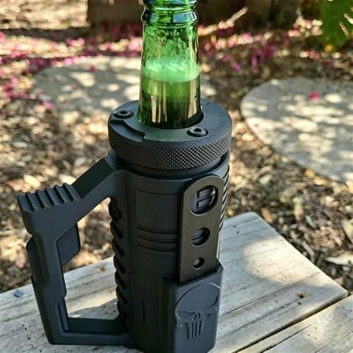 Tactical Assault Cruise Cup, Tactical Assault Insulated Beer Holder Sleeve for Cans & Bottles, Portable Beverage Holder, Hands-Free Drink Carrier for Camping BBQ Tailgating (Black,16 oz) — view 6
