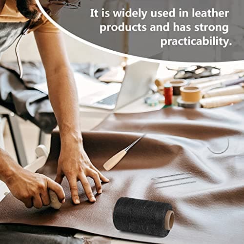 SUVSOON 273 Yards Leather Waxed Thread Kit, Black Leather Stitching Kit — view 6
