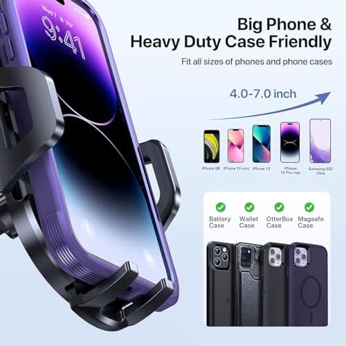 SpeXyngial Car Phone Holder, Car Phone Mount 360° Rotation, Upgraded Version with Strong Suction Power, Phone Cradle for Dashboard/Windscreen/Air Vent, Phone Holder for all 4.0''-7.0'' Phones — view 5