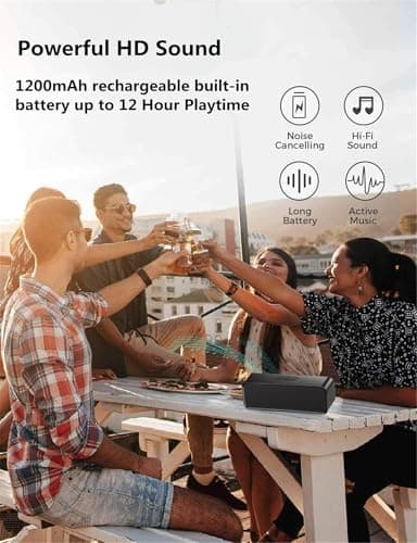 STFMHEZ Bluetooth Speaker, Portable Wireless Speakers Bluetooth 5.0 Speaker with 3D Stereo HiFi Bass, 1200mAh Battery, 12 Hour Playtime, Support Bluetooth/U-Disk/AUX Audio/TF Card — view 6
