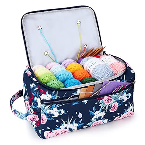 KALIDI Knitting Bag Yarn Wool Crochet Storage Bag Accessories Holder Large