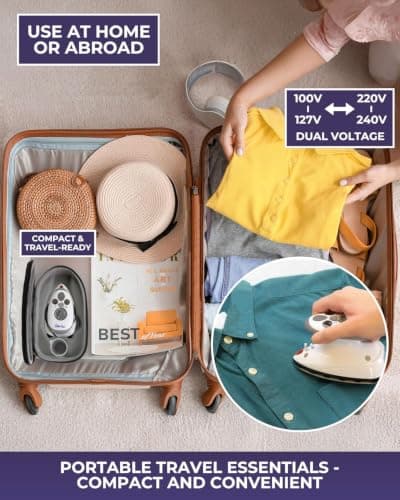The Quilted Bear Premium Mini Iron and Portable Ironing Mat Bundle, Black — view 6