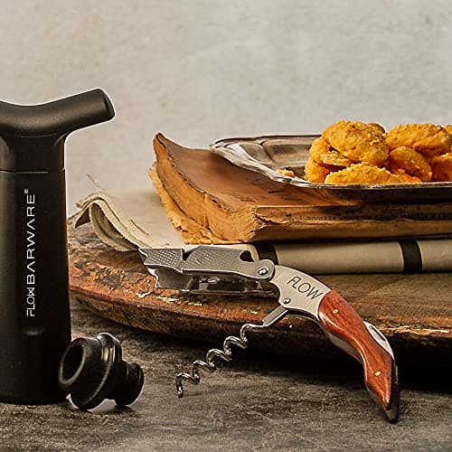 FLOW Barware Waiters Friend 3-in-1 Corkscrew Wine Bottle Opener with Foil Cutter | Professional Wine Opener & Cork Screw for Restaurant, Bar, Home | Sommelier Multi-Tool — view 2