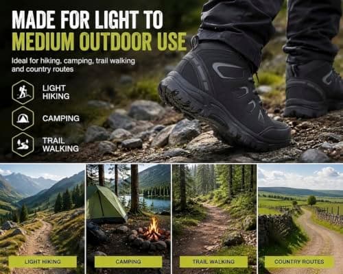NIFOFISE Hiking Shoes for Men & Women, Mid Cut Walking Boots with Ankle Support, Outdoor Trekking Boots with Rugged Grip Sole, Casual Hiking Boots for Trail, Camping and Country Walks — view 5