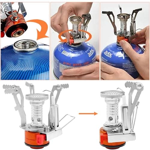 Camping Gas Stove, Portable Windproof Backpacking Stove Cooking Stoves 3000W Camping Stoves with Carry Box for Outdoor Cooking Hiking Travelling Fishing Picnic Trekking — view 4