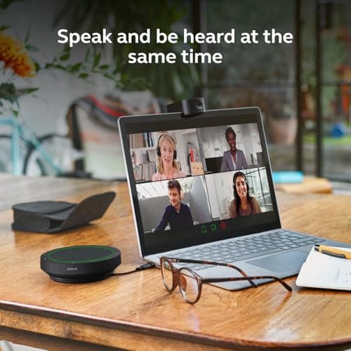 Jabra Speak2 55 Wireless Bluetooth Speakerphone with 4 Noise-cancelling Mics, Full-range 50mm Speaker, Wideband Audio, Compact and portable - Certified for Zoom and Google Meet - Dark Grey — view 5